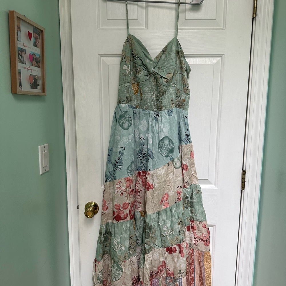DAVI & DANI Multicolor Patchwork Maxi Dress